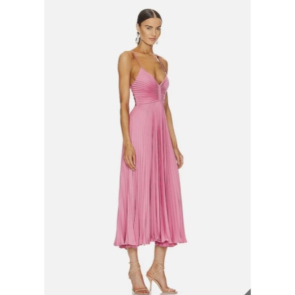 A.L.C. Dresses & Skirts - ALC Gemini Pleated Midi Dress Pink In Chateau Rose Size 10